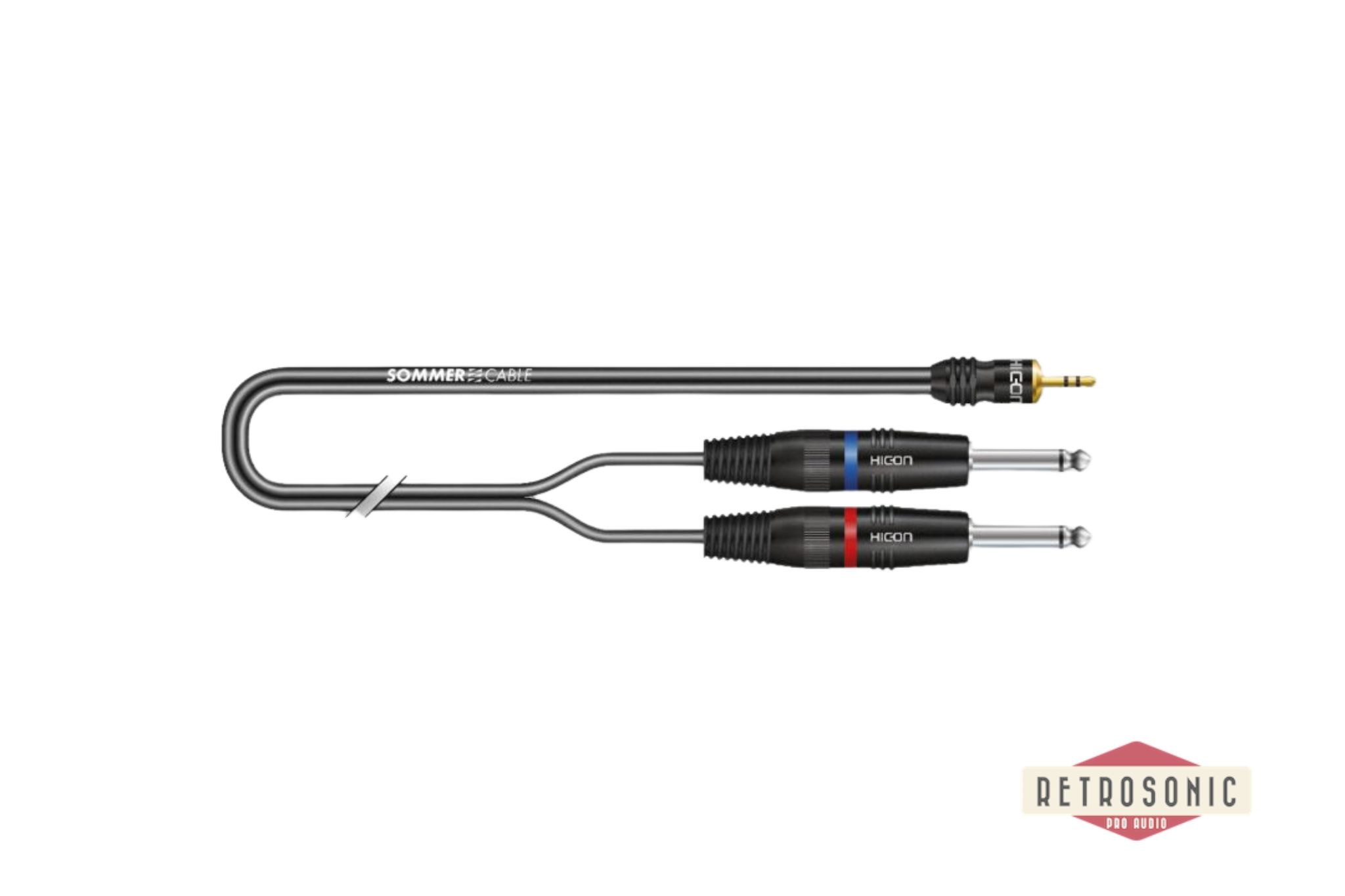 Sommer Stereo split cable SC-Onyx, 1 x 0,25 mm² | mini-jack / jack, 2.5m, black, HICON